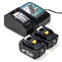 Startset: 2x Makita BL1840B / 18V LXT accu's + lader (18 V, 4.0 Ah, 123accu huismerk)  AMA00709