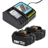 Startset: 2x Makita BL1840B / 18V LXT accu's + lader (18 V, 4.0 Ah, 123accu huismerk) AMA00709 - 1