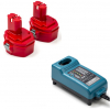 Startset: 2x Makita PA14 / 1422 / 1434 / 1435 accu's + lader (14.4 V, 3.0 Ah, 123accu huismerk) AMA00590 - 1