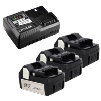 Startset: 3 stuks Hitachi - Hikoki BSL1830 / BSL1830C accu's + lader (18 V, 3.0 Ah, Li-ion, 123accu huismerk) AHI00298