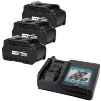 Startset: 3 stuks Makita BL4020 XGT / 40V Max / 191L29-0 accu's + oplader (40 V, 2.0 Ah, 123accu huismerk) AMA00883