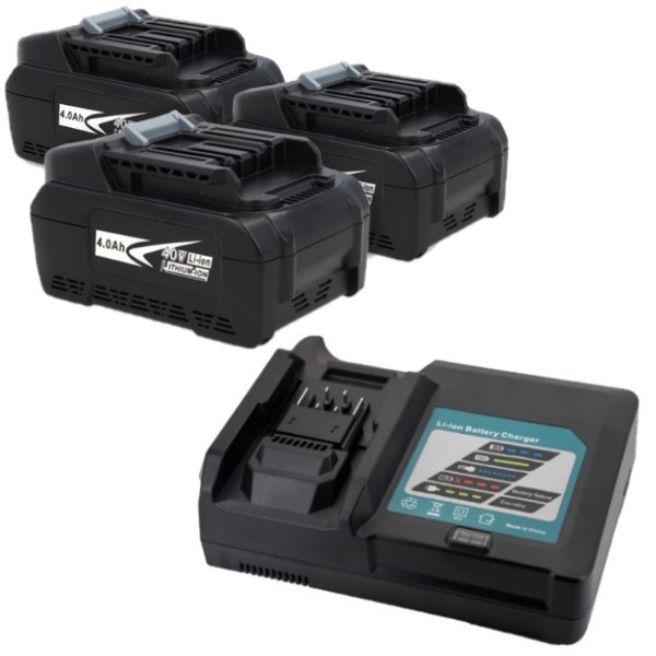 Startset: 3 stuks Makita BL4040 XGT / 40V Max / 191B26-6 accu's + oplader (40 V, 4.0 Ah, 123accu huismerk) AMA00889 - 1