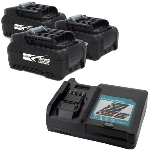 Startset: 3 stuks Makita BL4050F XGT / 40V Max / 191L47-8 accu's + oplader (40 V, 5.0 Ah, 123accu huismerk) AMA00892 - 1
