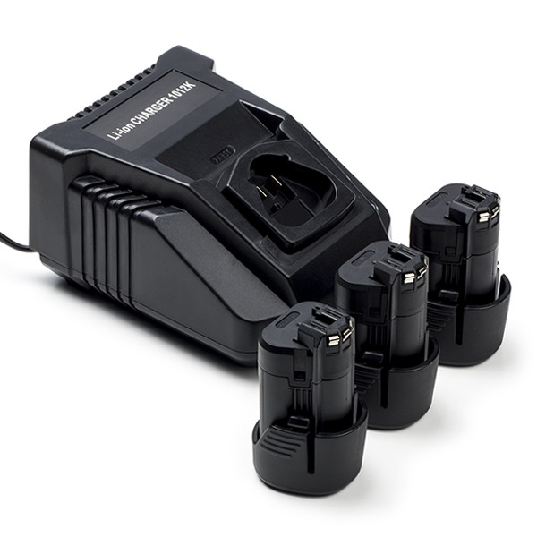 Startset: 3x Bosch GBA 12V accu's + Lader (10.8V-12V, 2.0 Ah, 123accu huismerk)  ABO00355 - 1