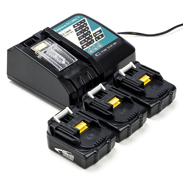 Startset: 3x Makita BL1415N / 14.4V LXT accu + lader (14.4 V, 1.5 Ah, 123accu huismerk)  AMA00637 - 1