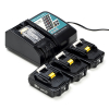 Startset: 3x Makita BL1815N / 18V LXT accu's + lader (18 V, 1.5 Ah, 123accu huismerk) AMA00715 - 1
