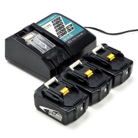 Startset: 3x Makita BL1840B / 18V LXT accu's + lader (18 V, 4.0 Ah, 123accu huismerk)  AMA00710