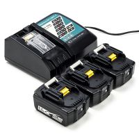Startset: 3x Makita BL1850B / 18V LXT accu's + lader (18 V, 5.0 Ah, 123accu huismerk)  AMA00700