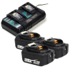 Startset: 3x Makita BL1860B / 18V LXT accu + duolader (18 V, 6.0 Ah, 123accu huismerk) AMA00500 - 1