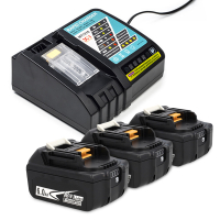 Startset: 3x Makita BL1860B / 18V LXT accu's + lader (18 V, 6.0 Ah, 123accu huismerk) AMA00707