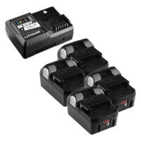 Startset: 4 stuks Hitachi - Hikoki BSL1850 / BSL1850MA accu's + lader (18 V, 5.0 Ah, Li-ion, 123accu huismerk) AHI00307