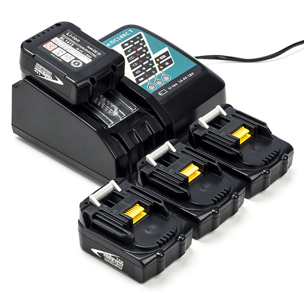 Startset: 4x Makita BL1415N / 14.4V LXT accu's + lader (14.4 V, 1.5 Ah, 123accu huismerk)  AMA00657 - 1