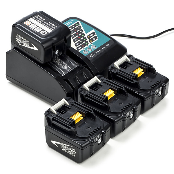 Startset: 4x Makita BL1430B / 14.4V LXT accu's + lader (14.4 V, 3.0 Ah, 123accu huismerk)  AMA00644 - 1