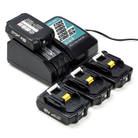Startset: 4x Makita BL1815N / 18V LXT accu's + lader (18 V, 1.5 Ah, 123accu huismerk)  AMA00706
