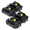 Startset: 4x Makita BL1815N / 18V LXT accu's (18 V, 1.5 Ah, 123accu huismerk)