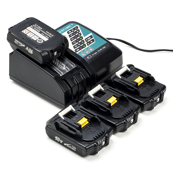 Startset: 4x Makita BL1820B / 18V LXT accu's + lader (18 V, 2.0 Ah, 123accu huismerk)  AMA00702 - 1