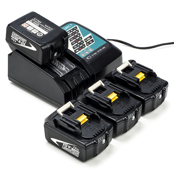 Startset: 4x Makita BL1840B / 18V LXT accu's + lader (18 V, 4.0 Ah, 123accu huismerk)  AMA00703 - 1