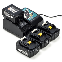 Startset: 4x Makita BL1840B / 18V LXT accu's + lader (18 V, 4.0 Ah, 123accu huismerk)  AMA00703