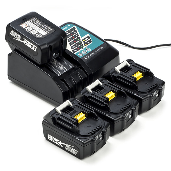 Startset: 4x Makita BL1850B / 18V LXT accu's + lader (18 V, 5.0 Ah, 123accu huismerk)  AMA00711 - 1