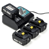 Startset: 4x Makita BL1850B / 18V LXT accu's + lader (18 V, 5.0 Ah, 123accu huismerk)