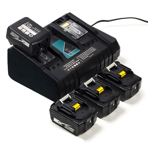 Startset: 4x Makita BL1860B / 18V LXT accu + duolader (18 V, 6.0 Ah, 123accu huismerk) AMA00502 - 1