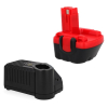Startset: Bosch BAT043 accu + lader (12 V, 1.5 Ah, Ni-MH, 123accu huismerk) ABO00038 - 1