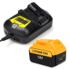 Startset: DeWalt DCB184 XR Li-ion accu + lader (18 V, 6.0 Ah, 123accu huismerk)