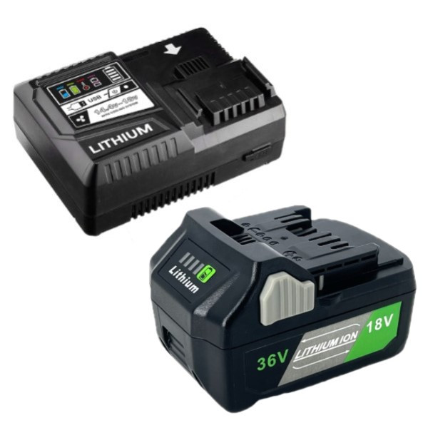 Startset: Hikoki Multivolt BSL36A18 / BSL36B18 accu + lader (18V - 36V, 3.0 Ah - 1.5 Ah, 123accu huismerk) AHI00322 - 1