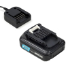 Startset: Makita BL1021B CXT accu + lader (12 V, 1.5 Ah, 123accu huismerk)