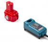 Startset: Makita PA09 / 9120 / 9133 / 9134 accu + lader (9.6 V, 3.0 Ah, 123accu huismerk) AMA00587 - 1