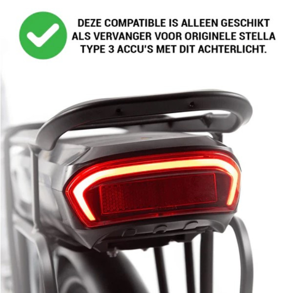 Stella Type 3 Bagagedrager fietsaccu (36 V, 14.5 Ah, 522 Wh, 123accu huismerk) ADR00416 - 2
