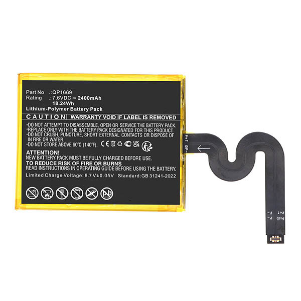 Sunmi QP1669 / ZAP1522 accu (7.6 V, 2400 mAh, 123accu huismerk) ASU00120 - 2