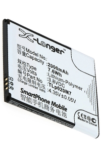 TCL TLp020M7 accu (2000 mAh, 123accu huismerk)  ATC00034