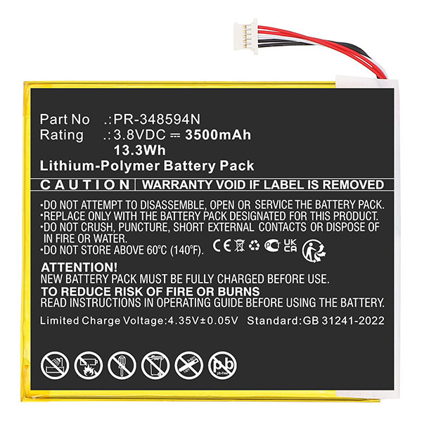 TOPDON PR-348594N accu (3.7 V, 3500 mAh, 123accu huismerk) ATO00607 - 2