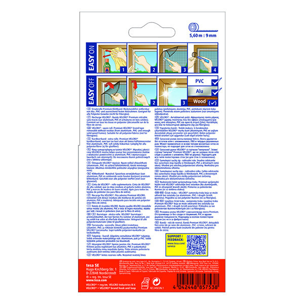 Tesa vliegenhor Insect Stop comfort klittenband navulrol 9 mm x 560 cm 203362 - 2