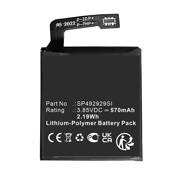 Ticwatch SP492929SI accu (3.85 V, Li-pl, 570 mAh, 123accu huismerk)  ATI00025 - 1