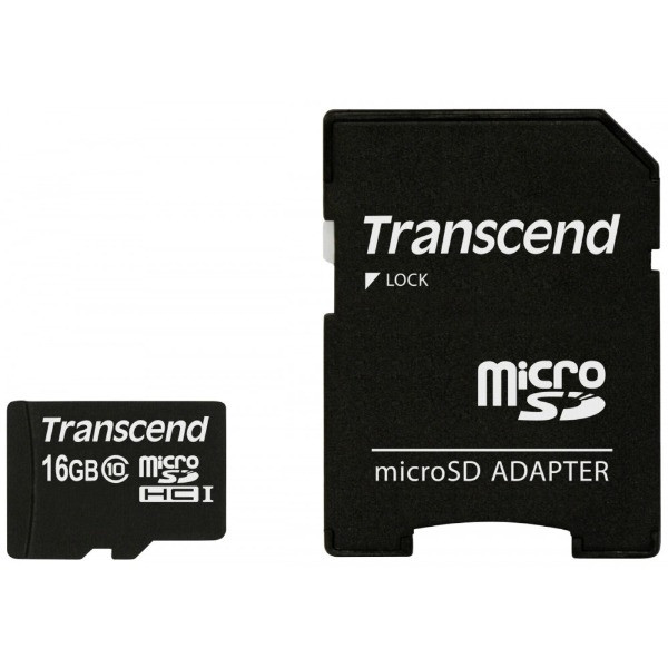 Transcend Micro SD geheugenkaart class 10 inclusief SD adapter - 16GB  ATR00091 - 1