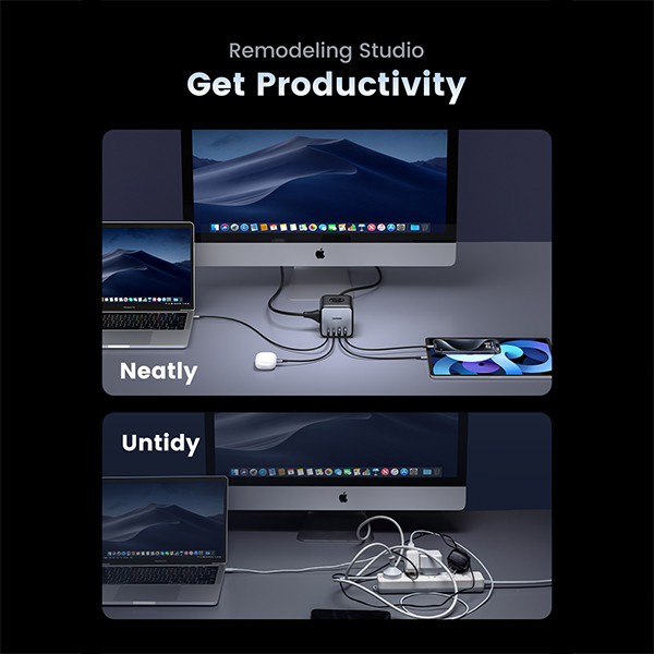 UGREEN DigiNest Cube Power Strip 65W (3x AC, 2x USB-A, 2x USB-C)  AUG00036 - 4