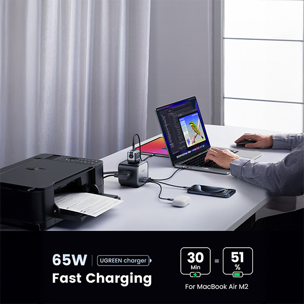 UGREEN DigiNest Cube Power Strip 65W (3x AC, 2x USB-A, 2x USB-C)  AUG00036 - 5