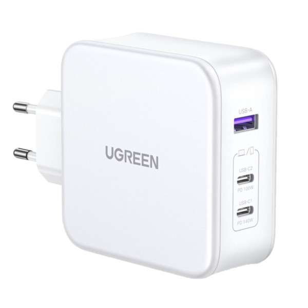 UGREEN GaN2 Quick Charger 140W (1x USB-A, 2x USB-C / Wit)  AUG00012 - 1