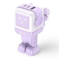 UGREEN Robot GaN Fast Charger 65W paars (1x USB QC4.0, 2x USB-C QC4.0)  AUG00026