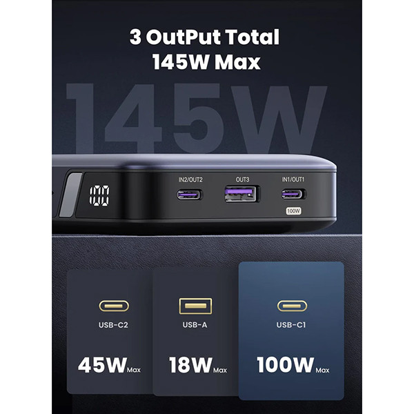 UGREEN Two-way Fast Charging powerbank (145W, 25000 mAh) AUG00038 - 2