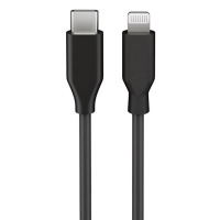 USB-C naar Lightning-USB-C oplaadkabel zwart (1 meter, 123accu huismerk)  AGO00150