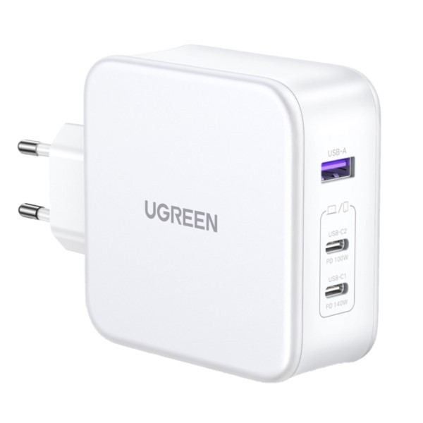 Ugreen GaN2 Quick Charger 140W (1x USB-A, 2x USB-C / Wit)  AUG00012 - 1
