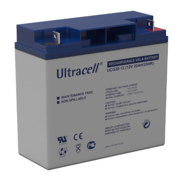 Afdrukken helper Peru UltraCell UCG20-12 Deep Cycle Gel accu (12V, 20 Ah, T3 terminal) Ultracell  123accu.nl