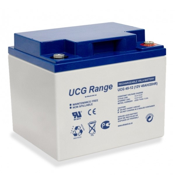 UltraCell UCG45-12 Deep Cycle Gel accu (12V, 45 Ah, T6 terminal)  AUL00037 - 