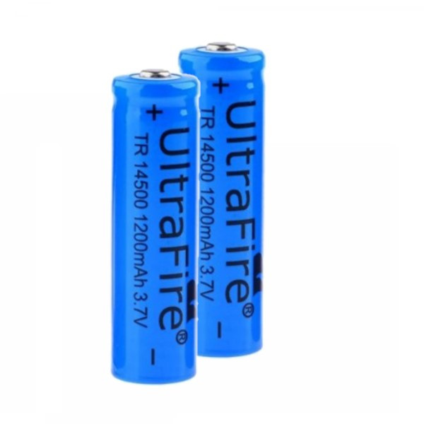 UltraFire 14500 / 14505 Button Top batterij 2 stuks (3.7 V, 1200 mAh)  AUL00006 - 