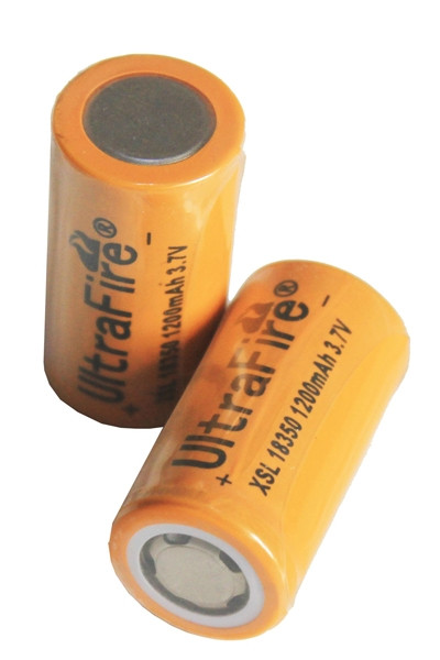 UltraFire 18350 Flat Top batterij 2 stuks (3.7 V, 1200 mAh)  AUL00031 - 1
