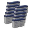 10 Stuks: Ultracell UL12-6 VRLA AGM Loodaccu's (6V, 12 Ah, T1 terminal)