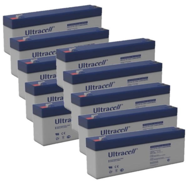 10 Stuks: Ultracell UL2.4-12 VRLA AGM Loodaccu's (12V, 2.4 Ah, T1 terminal) AUL00060 - 1